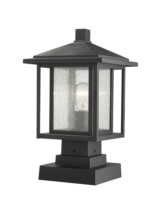 Aspen 1 Light Outdoor Pier Mounted Fixture in Black (SQPM Mount - incl.)