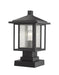 Aspen 1 Light Outdoor Pier Mounted Fixture in Black (SQPM Mount - incl.)