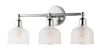 Hollow 3-Light Bath Vanity in Polished Chrome with Clear Glass
