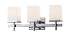 Tetra 3-Light Bath Vanity in Polished Chrome with Satin White Glass