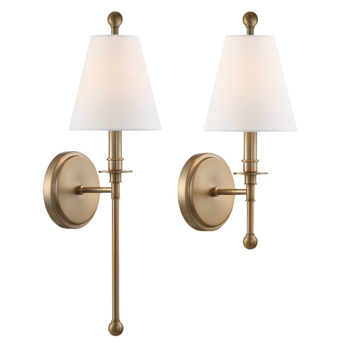 Riverdale 1 Light Wall Mount in Aged Brass