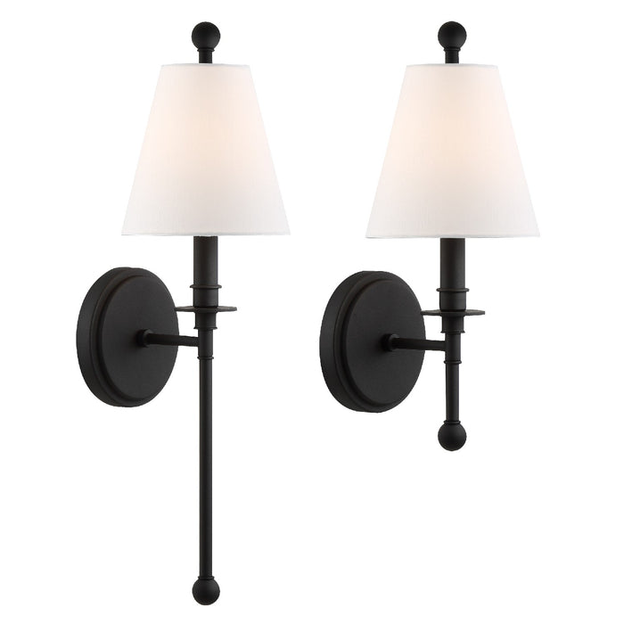 Riverdale 1 Light Wall Mount in Black Forged