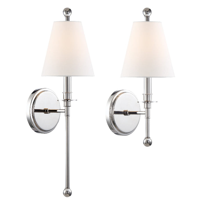 Riverdale 1 Light Wall Mount in Polished Nickel