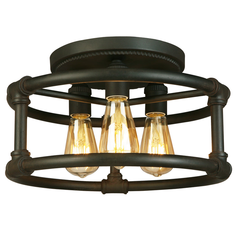 Wymer 3x60W Ceiling Light With Matte Bronze Finish