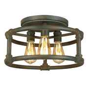 Wymer 3x60W Ceiling Light With Zinc Finish