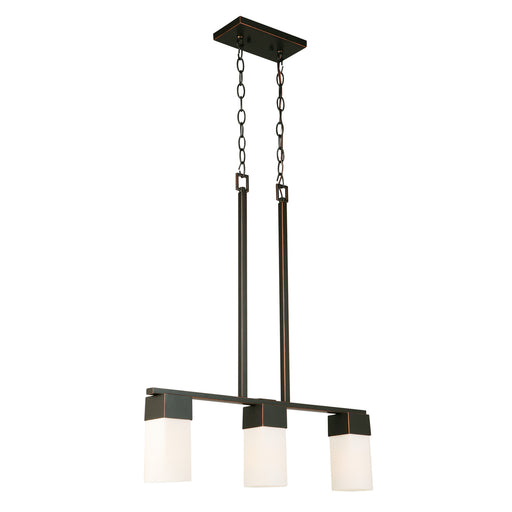 Ciara Springs 3x60W Multi Light Pendant With Oil Rubbed Bronze Finish & Frosted Glass