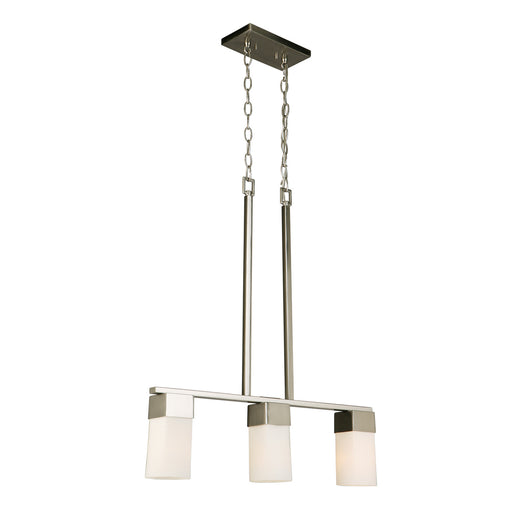 Ciara Springs 3x60W Multi Light Pendant With Brushed Nickel Finish & Frosted Glass