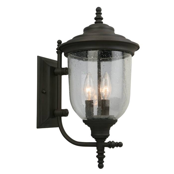 Pinedale 3x60W Outdoor Wall Light With Matte Bronze Finish and Clear Seeded Glass