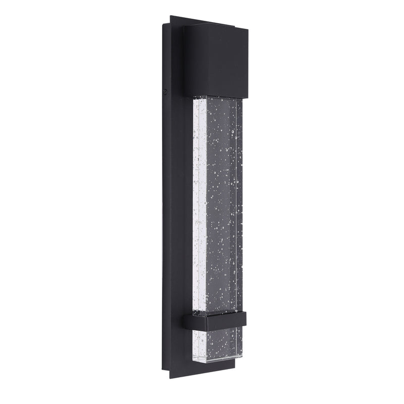 Venecia 1x11W LED Outdoor Wall Light With Matte Black Finish & Clear Seeded Glass