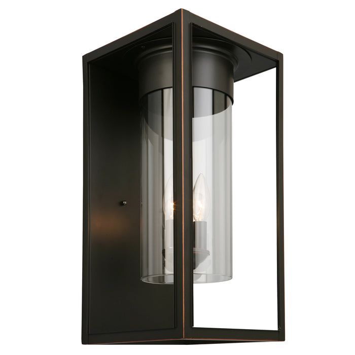 Walker Hill 1x60W Outdoor Wall Light With Oil Rubbed Bronze Finish & Clear Glass