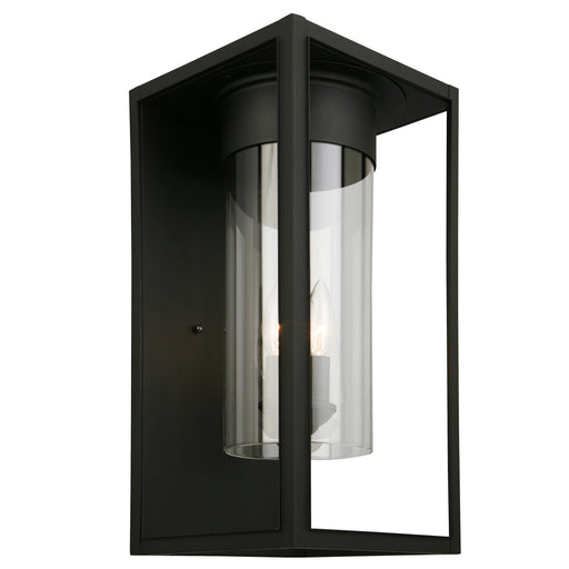 Walker Hill 1x60W Outdoor Wall Light With Matte Black Finish & Clear Glass