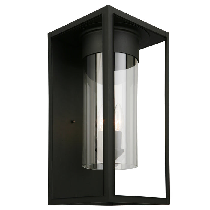 Walker Hill 1x60W Outdoor Wall Light With Matte Black Finish & Clear Glass