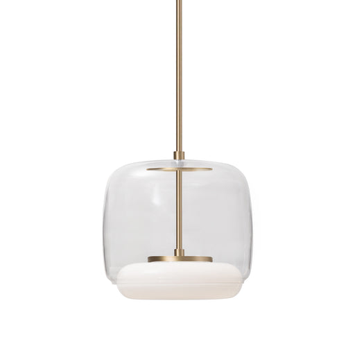Enkel Down Pendant in Clear/ Brass