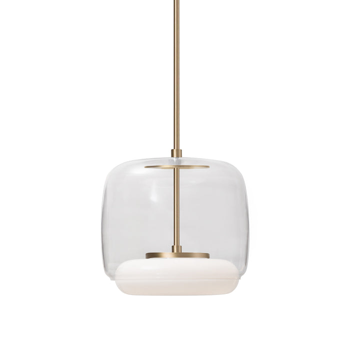 Enkel Down Pendant in Clear/ Brass