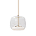 Enkel Down Pendant in Clear/ Brass