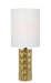 Delta Mini Table Lamp in Gold Ceramic with White Linen Shade, E27 A 60W - Lamps Expo