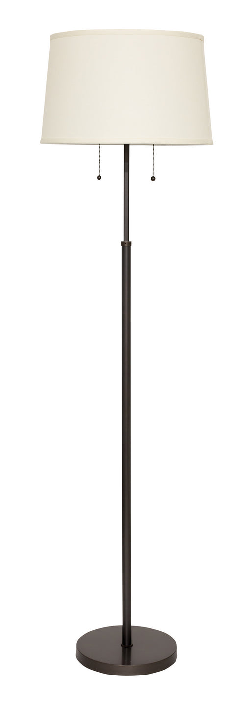 Averill Adjustable Floor Lamp in Oil Rubbed Bronze with Off White Fine Linen Hardback