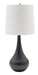 22.5 Inch Scatchard Table Lamp in Black Matte with White Linen Hardback