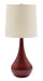 22.5 Inch Scatchard Table Lamp in Copper Red with White Linen Hardback