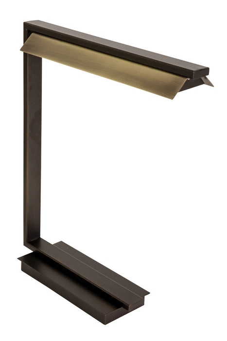 19 Inch Jay LED Table Lamp in Chestnut Bronze with Antique Brass