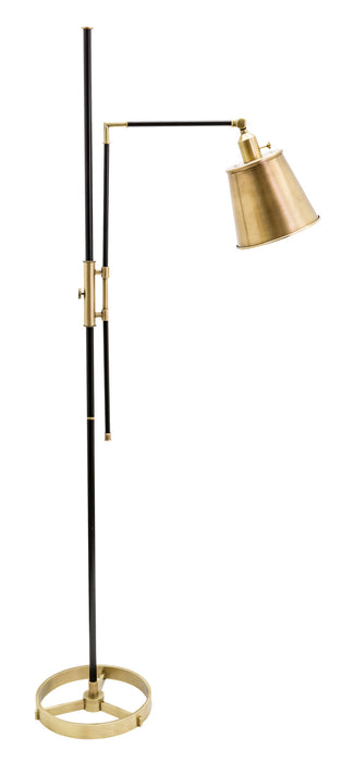 65 Inch Morgan Adjustable Floor Lamp in Black with Antique Brass