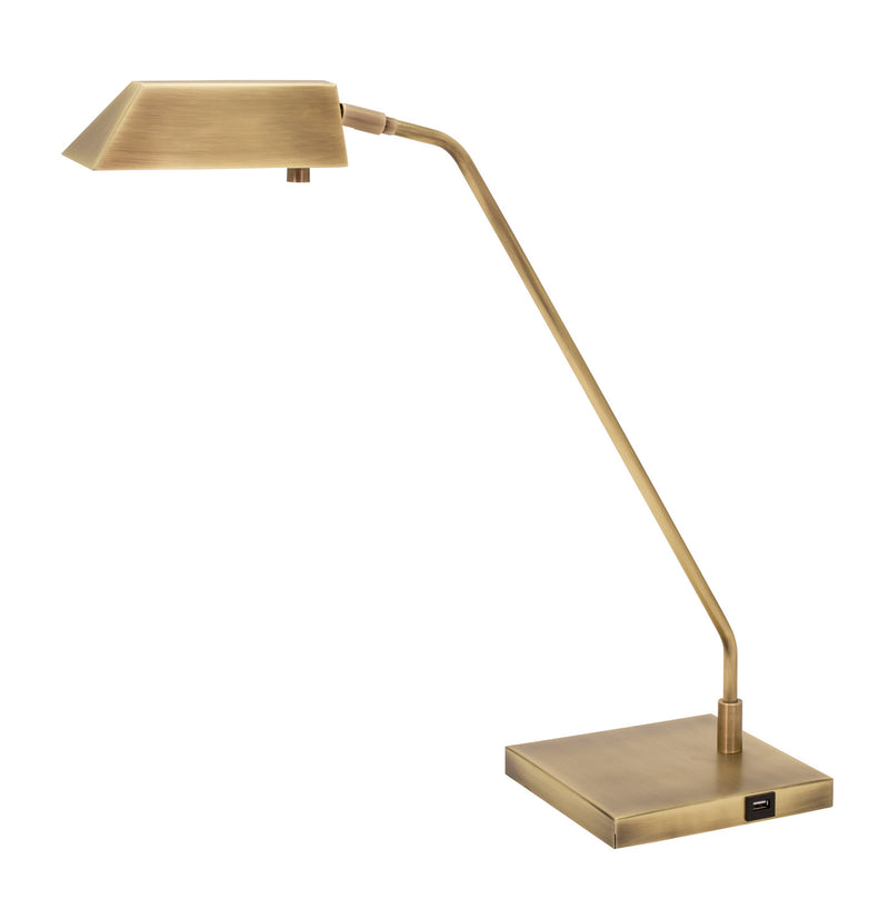 Newbury Table Lamp in Antique Brass with USB Port - Lamps Expo