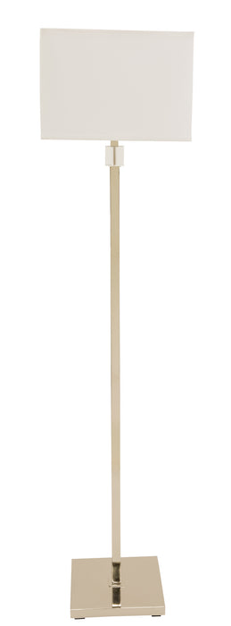 60 Inch Somerset Floor Lamp in Polished Nickel with Fine White Linen Hardback
