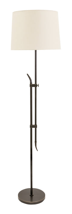 61 Inch Windsor Adjustable Floor Lamp in Oil Rubbed Bronze with White Linen Hardback