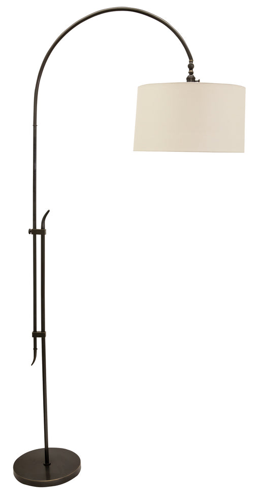 84 Inch Windsor Adjustable Floor Lamp in Oil Rubbed Bronze with Off White Linen Hardback