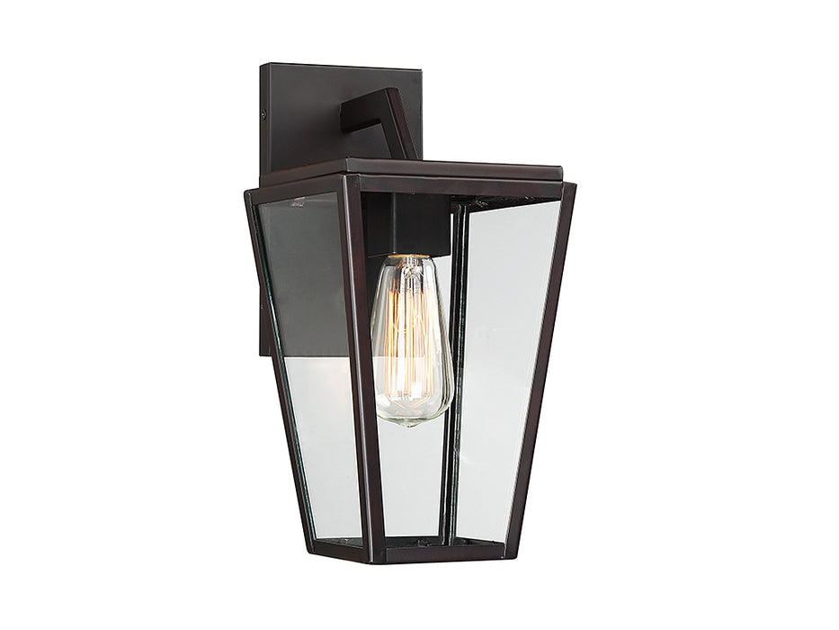 Milton 1-Light Outdoor Wall Lantern in English Bronze