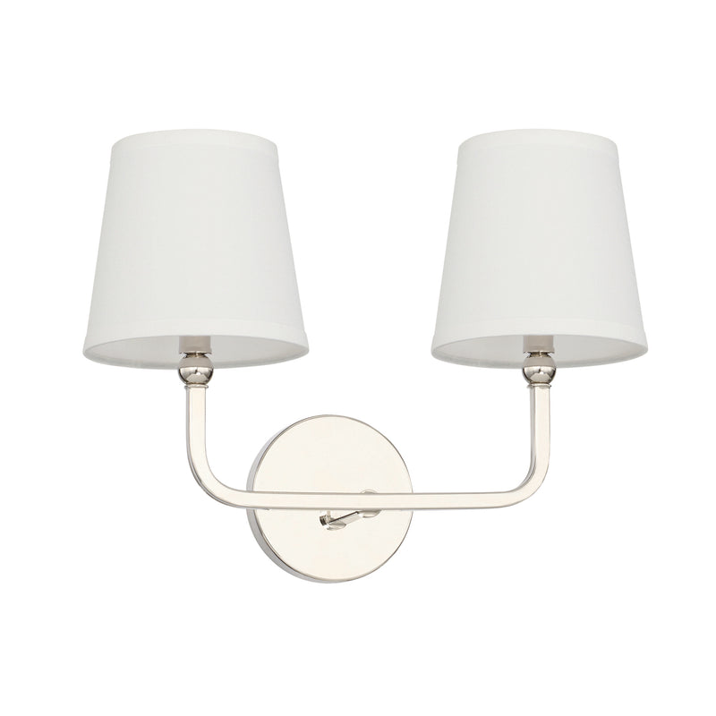 Capital Lighting (119321PN-674) Dawson Vanity in Polished Nickel with White Shades