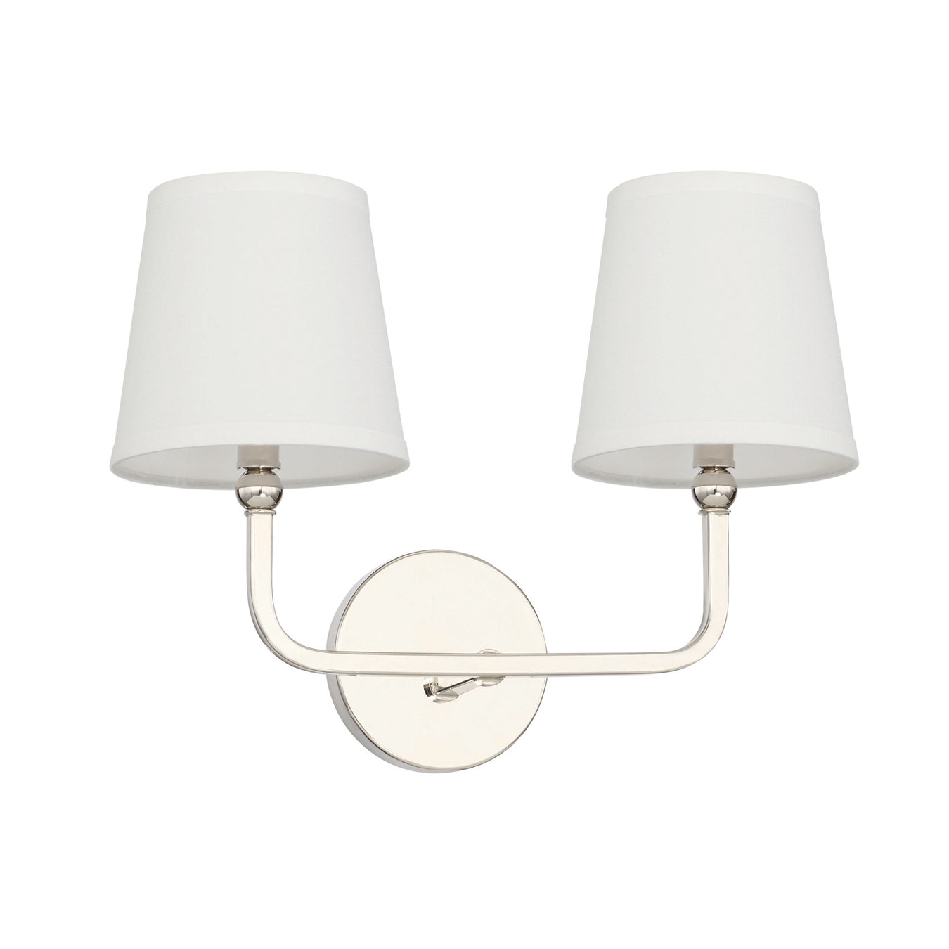 Capital Lighting (119321PN-674) Dawson Vanity in Polished Nickel with White Shades