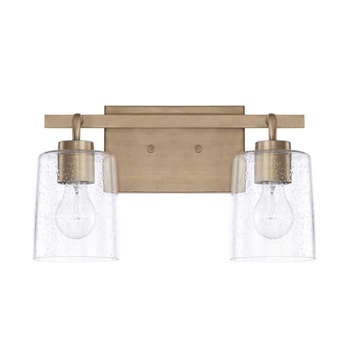 Greyson Two Light Vanity in Aged Brass