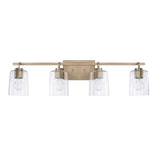 Greyson Four Light Vanity in Aged Brass
