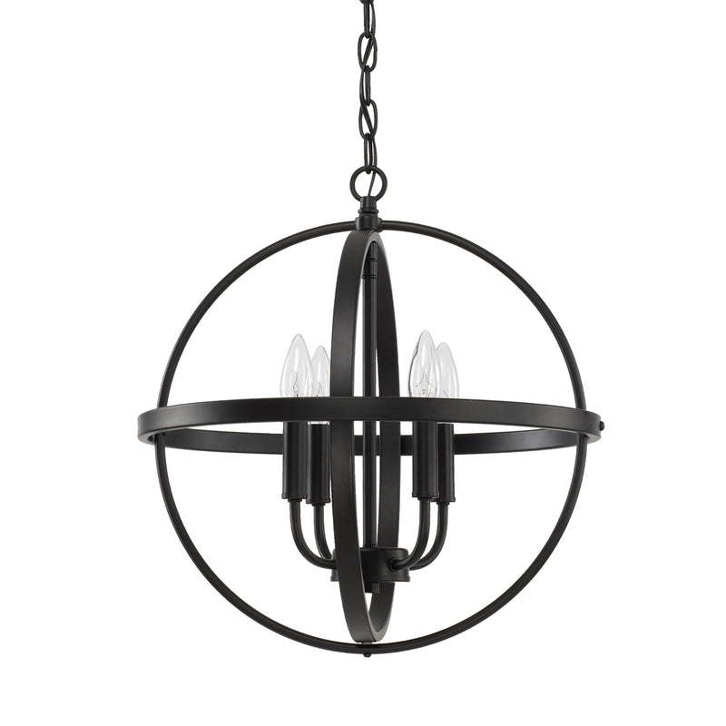 Hartwell Four Light Pendant in Matte Black