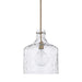 Crawford One Light Pendant in Aged Brass