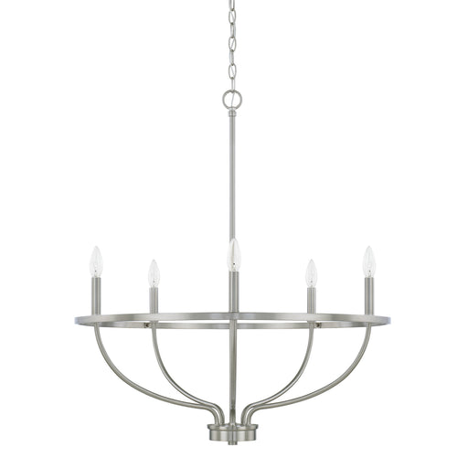 Greyson Five Light Chandelier in Brushed Nickel