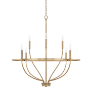 Greyson Eight Light Chandelier in Aged Brass