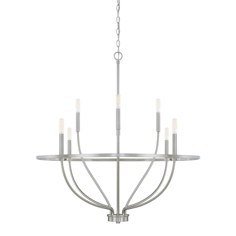 Greyson Eight Light Chandelier in Brushed Nickel