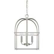 Aubrey Four Light Foyer Pendant in Brushed Nickel