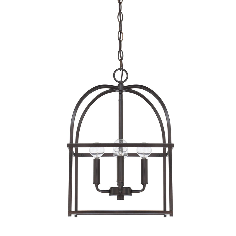 Aubrey Four Light Foyer Pendant in Matte Black