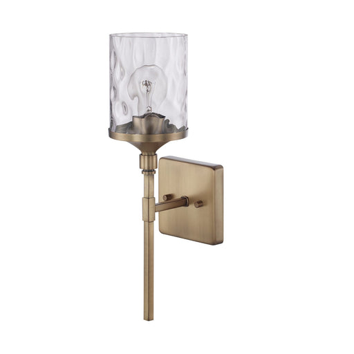 Colton One Light Wall Sconce in Aged Brass