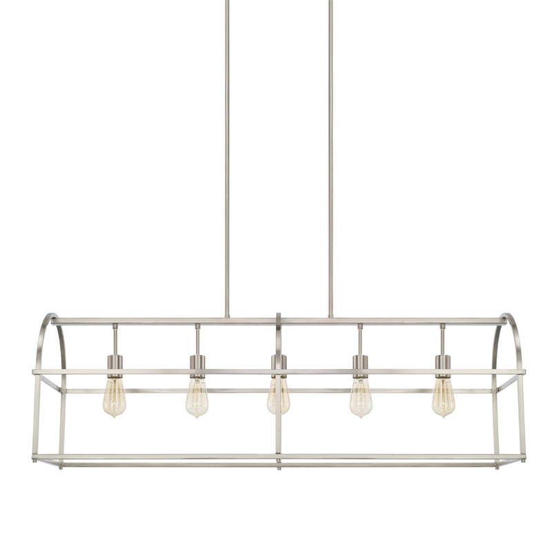 Aubrey Five Light Island Pendant in Brushed Nickel