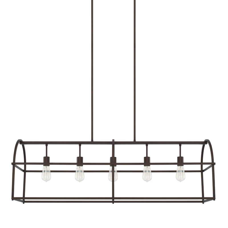 Aubrey Five Light Island Pendant in Bronze