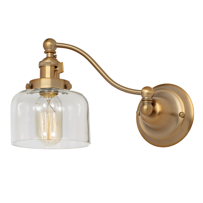 Soho 1-Light Half Swing Shyra Wall Sconce in Satin Brass