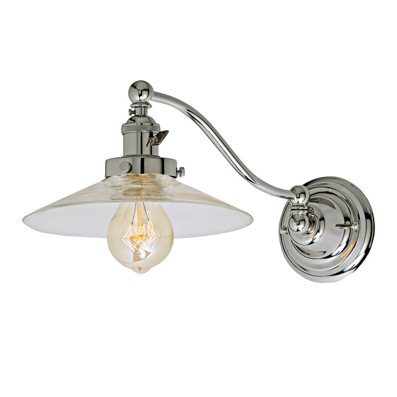 Soho 1-Light Half Swing Ashbury Wall Sconce in Polished Nickel