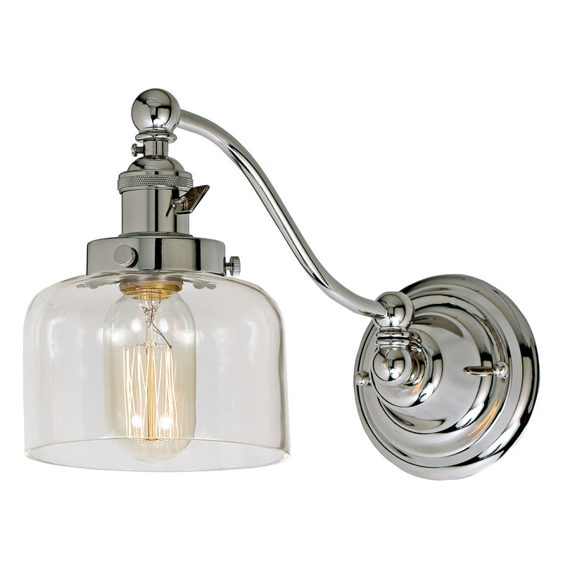 Soho 1-Light Half Swing Shyra Wall Sconce in Polished Nickel