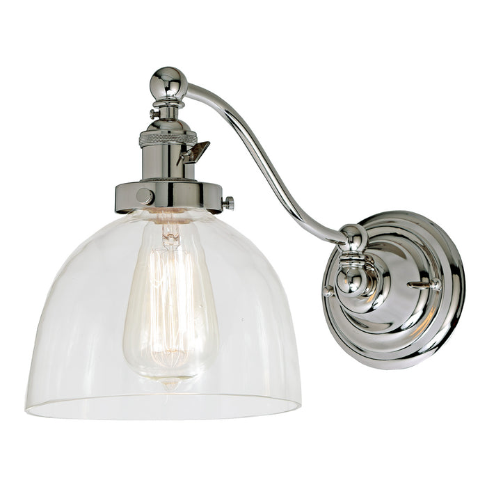 Soho 1-Light Half Swing Madison Wall Sconce in Polished Nickel