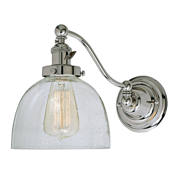 Soho 1-Light Half Swing Madison Wall Sconce in Polished Nickel