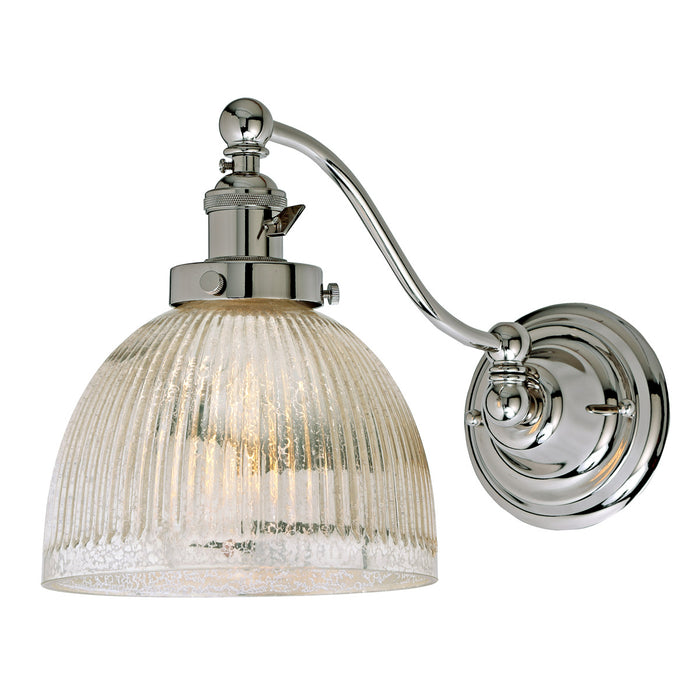 Soho 1-Light Half Swing Madison Wall Sconce in Polished Nickel